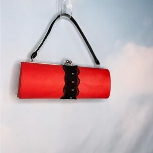 Vintage red clutch evening purse